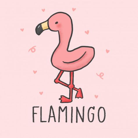 Flamingo Cartoon, Cute Flamingo, Animal Doodles, Cute Animal Illustration, Rabbit Cartoon, Cute Cartoon Drawings, Cute Cartoon Animals, Kawaii Animals, Cute Rabbit