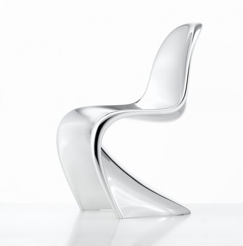 And a glow-in-the dark model is coming too. Vitra Chair, Chrome Chair, Panton Chair, Iconic Chairs, Wine House, Danish Furniture Design, Conran Shop, Verner Panton, Danish Furniture