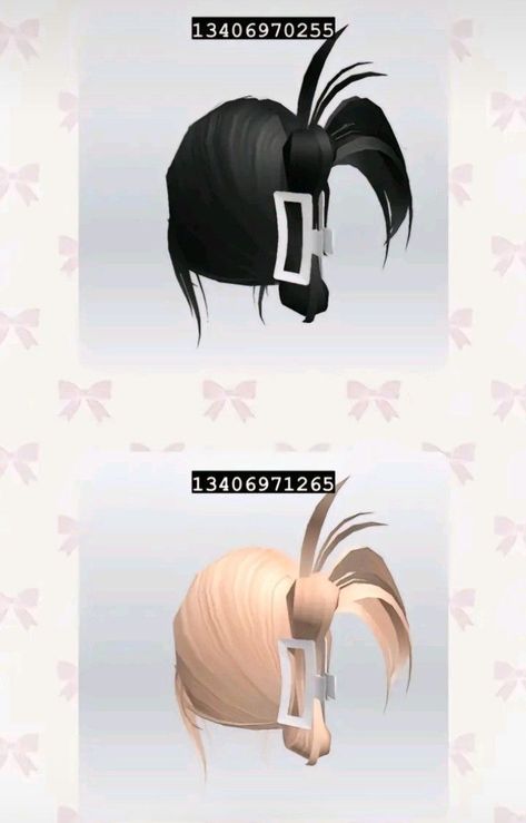 cute claw clip hair codes - berry avenue!! Emo Outfit Ideas, Preppy Decal, Pic Code, Hair Codes, Claw Clip Hair, Y2k Hair, Black Hair Roblox, Baddie Outfits Ideas, Bloxburg Decal Codes