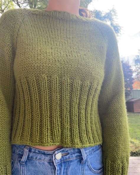 Finished my first knit sweater 🌿 I used a free pattern called “Leek Sweater” by @bbybysiv I used Abbey Road Yarn Wool to be Wild by @spotlightstores 🌿 #knitting #crochet #knitter #crochetgirlgang #knittersofinstagram #knitinspiration #crochetinspiration #crocheting #crocheter #knitted #knitsweater #knitknitknit #knit #knitwear #knitpattern Mohair Patterns Free, We Are Knitters Pattern, Knitting Ideas Clothes, Embroidering On Knitting, Two Skein Knitting Projects, Patchwork Knit Sweater, Simple Knitting Stitches, Knit Loom Patterns, Knit Sweater Free Pattern