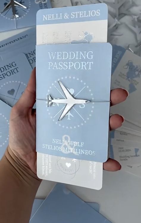 Passport Invitations, Unique Wedding Cards, Passport Wedding Invitations, Dream Wedding Decorations, Creative Wedding Invitations, Wedding Invitation Card Design, Future Wedding Plans, Cute Wedding Ideas, Invitation Card Design