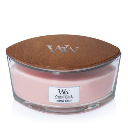 WoodWick Ellipse Candle, Coastal Sunset Ellipse Shape, Coastal Sunset, Ocean Air, Wood Wick Candles, Calming Scents, Pink Candles, Wooden Wick, Fragrance Diffuser, Unique Candles