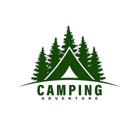 Camp Logo Ideas, Camping Logo Design Ideas, Camp Logo Design, Summer Camp Logo, Logo Camping, Camping Vector, Hiking Logo, Tent Logo, Camping Logo