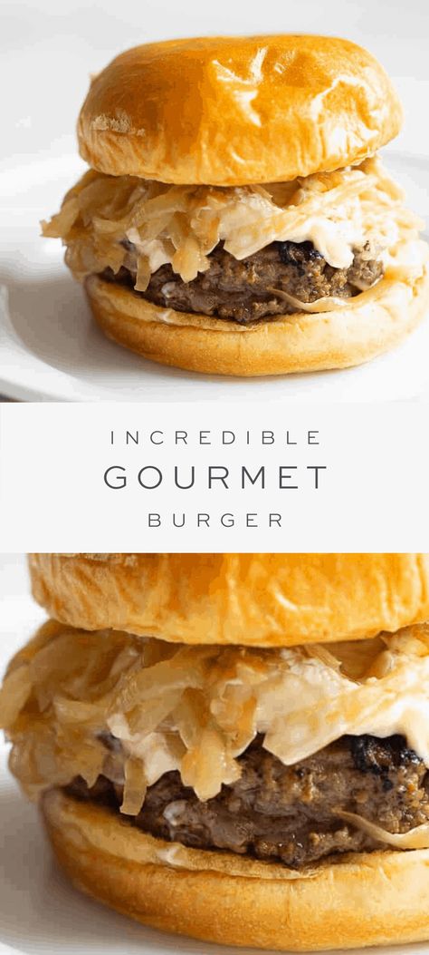 Gourmet Burger | The Most Incredible Burger Topping Combination Best Cheeseburger Recipe, Gourmet Hamburgers, Hamburger Toppings, Gourmet Burgers Recipes, Burger At Home, Burger Ideas, Week Meals, Butter Burgers, Campfire Recipes