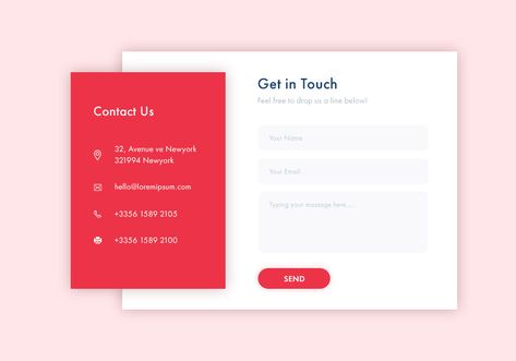 Contact Us Page Design on Behance Contact Details Design Layout, Contact Page Design, Event Badge Design, Web Slider, Login Web, Form Design Web, Form Ui, Contact Us Page Design, Web Header