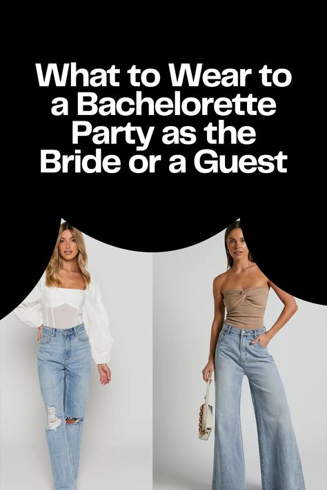 Bachelorette party outfit ideas for bride and bridal party Casual Bachelorette Party Outfit Guest, Bachorlette Party Outfits, Bachelorette Party Outfit For Bridesmaid, Charleston Bachelorette Party Outfits, Casual Bachelorette Party Outfit, Bachelorette Party Dress Code, Bachelorette Weekend Outfits, Outfit Ideas For Bride, Bachelorette Attire