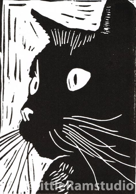 Lino Cut Art, Lino Print Pattern, Lino Ideas, Cut Cat, Lino Art, Lino Cut, Illustration Inspiration, Lino Print, Funny Cat