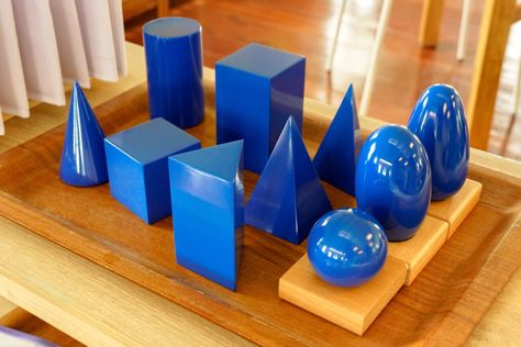 Montessori Geometric Solids, Montessori Math Activities, Montessori Curriculum, Animal Illustration Kids, Montessori Elementary, Montessori Lessons, Dimensional Shapes, Math Materials, Three Dimensional Shapes