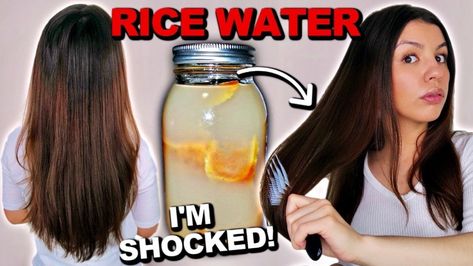 This Is What REAL RICE WATER Did To My HAIR! My Results And Experience Thick Shiny Hair, Smartpoints Recipes, Rice Water Recipe, Water Hair Growth, Flaxseed Gel, Healthy Natural Hair Growth, Extreme Hair Growth, Hair Growth Secrets, Increase Hair Growth