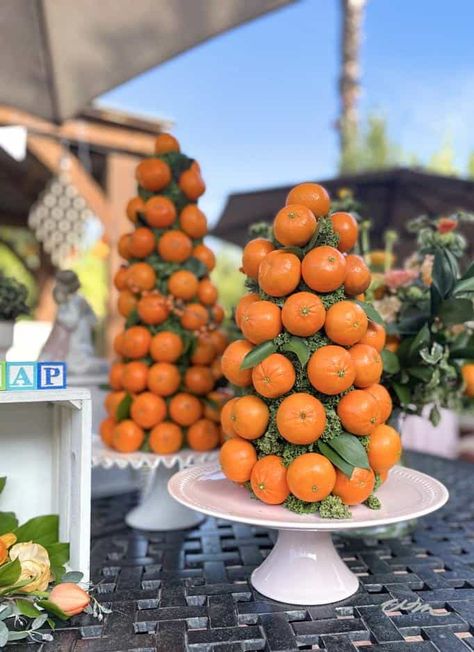 Little Cutie Baby Shower Theme, Cutie Baby Shower Theme, Theme Tree, Baby Shower Fruit, Citrus Baby, Orange Baby Shower, Orange Party, Growing Hydrangeas, Unisex Baby Shower