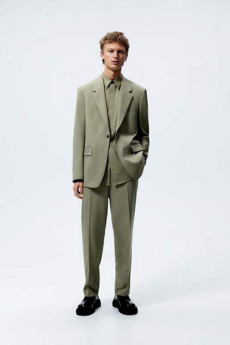 Green Blazer Outfit, Green Suit Men, Linen Suits For Men, Summer Suits Men, Zara Suits, Stylish Mens Suits, Modern Suits, Wedding Outfit Men, Suit Shirt