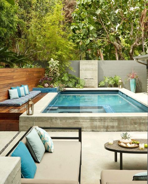 Endless Pools, Kleiner Pool Design, Small Swimming Pools, Diy Swimming Pool, Backyard Designs, Small Pool Design, Deck Designs, Backyard Pool Landscaping, Small Pools