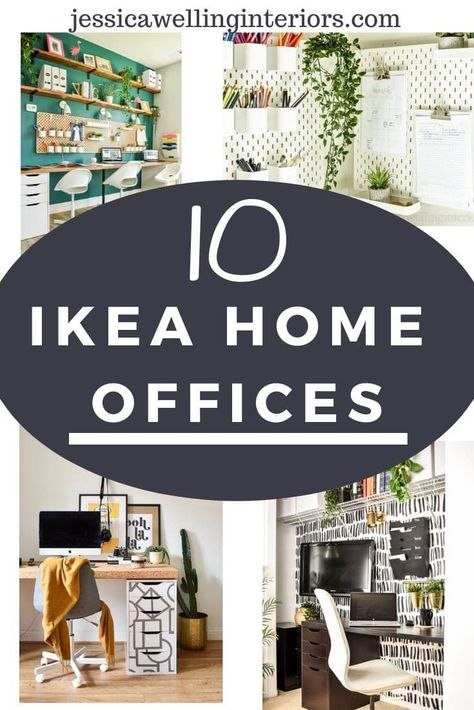 These stylish modern home offices are full of inexpensive Ikea furniture- but they don't look cheap! From Ikea hacks, to organization and storage solutions. Ikea Office Inspiration, Modern Craft Room, Ikea Office Ideas, Home Office Solutions, Small Office Storage, Ikea Office Furniture, Room Setup Ideas, Ikea Office Desk, Ikea Home Office