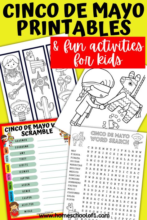 Fun Cinco de Mayo Printables for Kids Cinco De Mayo Activities For Students, Spring Themes, Scramble Words, Activities For Students, Cool Emoji, Fun Test, American Holiday, How To Teach Kids, Mexican Crafts