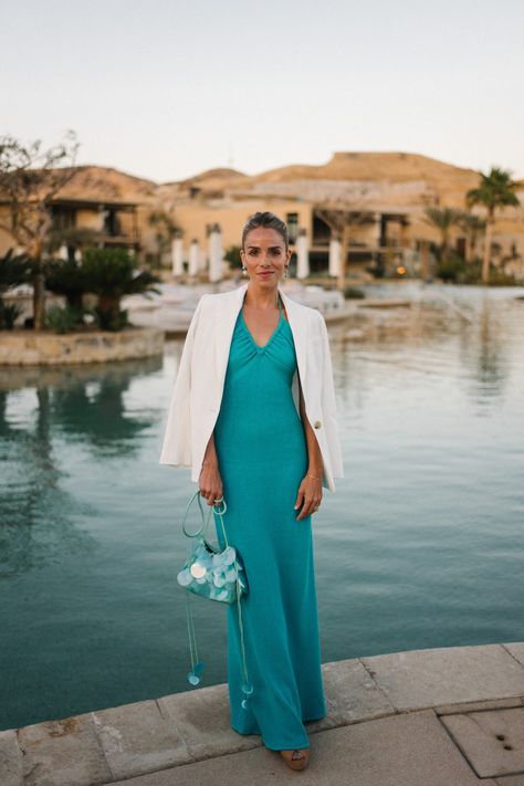 Trending Turquoise - Julia Berolzheimer Turquoise Outfit, Turquoise Clothes, Proenza Schouler Dress, Julia Berolzheimer, Turquoise Dress, Heart Fashion, Special Occasion Outfits, Summer Chic, Daily Look