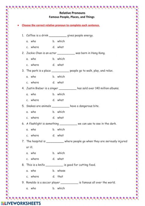 Relative Pronouns Worksheet, Relative Pronouns, Regular And Irregular Verbs, Sentence Building, Personal Pronouns, Irregular Verbs, Forgot My Password, Online Activities, Grade 5