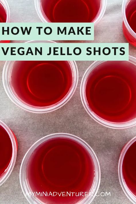 How to Make Vegan Jello Shots - My Mini Adventurer Vegan Jello Shots, Vegan Jello, Watermelon Jello Shots, Easy Jello Shots, Watermelon Jello, Jello Shots Vodka, Peach Jello, Halloween Jello Shots, Vegan Jelly