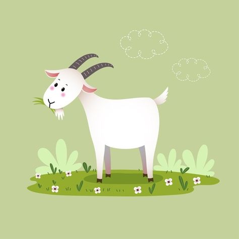 Cartoon Animals Cute, Cartoon Goldfish, Cartoon Goat, Grass Drawing, Cartoon Dolphin, Grass Vector, Cartoon Monkey, Cute Goats, Pig Cartoon