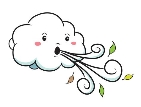 Wind Cartoon, Rain Crafts, Weather Clipart, Wind Drawing, Wind Blowing, Mouth Drawing, Cartoon Clouds, Cloud Art, Theme Background