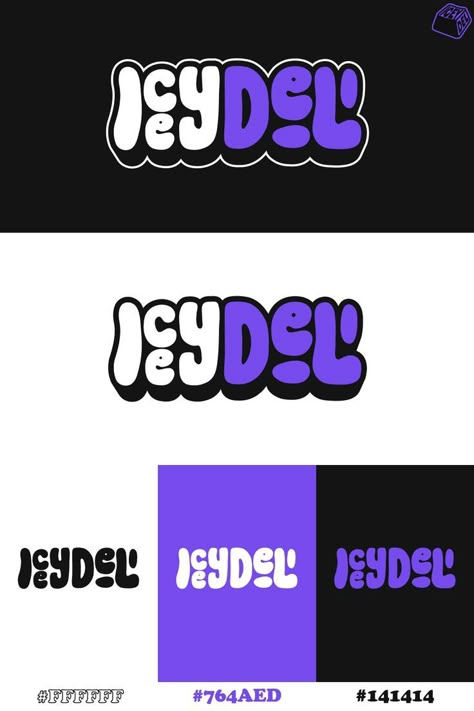 "Iceydel" Typography logo which I created for the brand using a custom font face from scratch. I wanted to create a spin off logo design for my own brand which could be used in a fun lighthearted manor on some of my illustrations. If you are in need of a logo for your brand and you like the style of this logo, feel free to contact me! I look forward to working with you! Candy Brands Logo, Pop Art Studio, Off Logo, Candy Logo, Diy Best Friend Gifts, Typographic Logo Design, Logo Presentation, Candy Brands, Typographic Logo