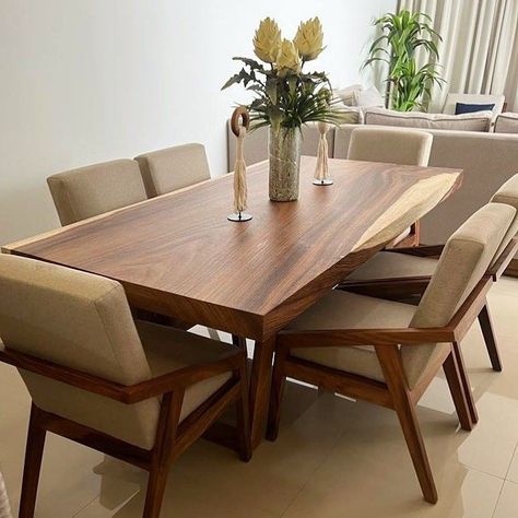 Chair Design Dining Chairs, Wood Dining Table Design Modern, Chairs For Wooden Dining Table, Wooden Table Design Dining Rooms, Dining Table Wooden Design, Simple Dining Table Design, Dining Table Ideas Modern, Wooden Dining Table Decor, Cute Kitchen Table