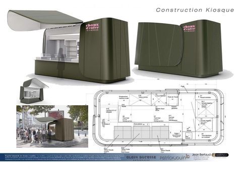 Coffee Pop Up Shop, Food Stall Design, Street Food Design, Mobile Architecture, Container Restaurant, Container Cafe, Food Kiosk, Food Cart Design, Alain Ducasse