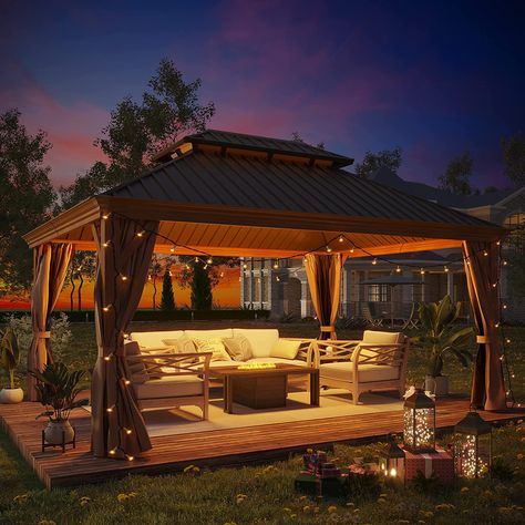 Bbq Garden, Steel Gazebo, Hardtop Gazebo, Canopy Shelter, Patio Curtains, Gazebo Canopy, Pop Up Canopy Tent, Backyard Furniture, Pergola Canopy