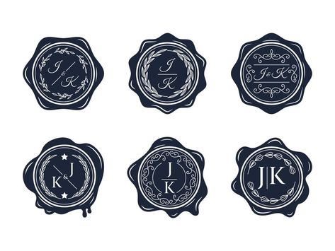 Wax Seal Logo Set Wax Seal Logo Design, Wax Seal Logo, Leon Logo, 2024 Family, Crest Logo, Seal Logo, Seal Design, Logo Set, Wax Stamp