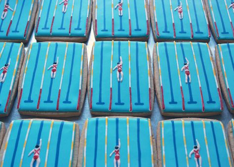 Swimming Pool Cookies, Swim Cookies Decorated, Swim Team Cookies Decorated, Swimming Cookies Decorated, Swim Cookies, Pool Cookies, Swimming Cupcakes, Pool Party Cookies, Swim Team Party