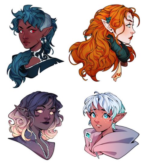 Dungeons And Dragons Characters, Dnd Art, Female Character Design, Character Creation, Dnd Characters, Character Portraits, Cute Characters, Cartoon Art Styles, Fantasy Character Design