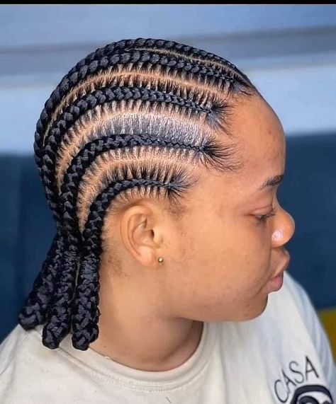 Hairstyles For Heat, Braids Stitch, All Back Hairstyle, Stitch Braid, Latest Braided Hairstyles, Cornrows Natural Hair, Quick Braids, Biracial Hair, Short Box Braids Hairstyles