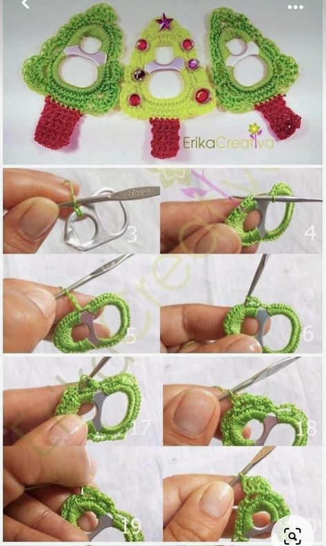 Crochet With Soda Tab, Can Tab Crochet, Diy Crochet Christmas, Soda Tab Crafts, Small Crochet Gifts, Pop Tab Crafts, Christmas Knitting Patterns Free, 100 Crochet Stitches, Crochet Applique Patterns Free