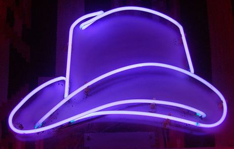 neon light Cowboy Hat by mtsofan, via Flickr Barking Up The Wrong Tree, Cheetah Print Wallpaper, Country Backgrounds, Country Music Songs, Cowboy Aesthetic, Neon Moon, Western Wall Art, Aesthetic Purple, Cowgirl Aesthetic