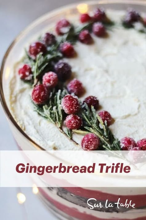 Save this Gingerbread Trifle with Cranberry Curd from The Jam Lab for your next holiday gathering! 🍫 Gingerbread Trifle, Cranberry Curd, Trifle Dessert Recipes, Fruit Trifle, Yummy Christmas Treats, Trifle Desserts, Curd Recipe, Trifle Recipe, The Jam