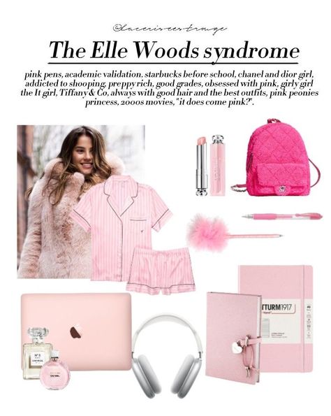 Princess Aesthetic Pink, Pink Aesthetic Fashion, Aesthetic Princess, Pink Academia, Dior Girl, Pink Pens, Pink Lifestyle, Elle Woods, Legally Blonde