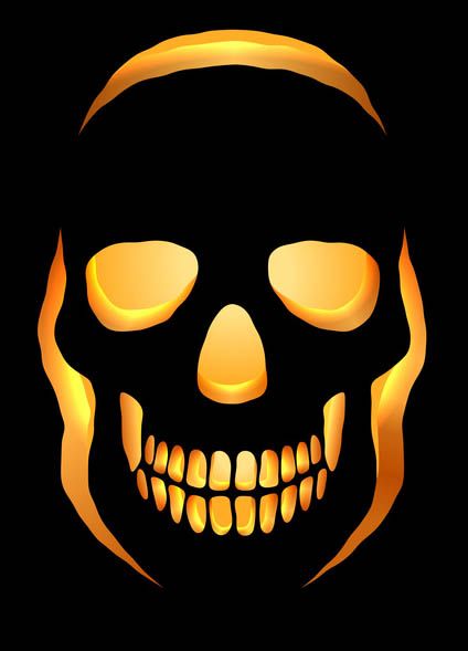 Skull Pumpkin Carving, Pumpkin Carving Template, Skull Template, Dekorasi Halloween, Scary Halloween Pumpkins, Halloween Pumpkin Carving Stencils, No Carve Pumpkin Decorating, Skull Stencil, Easy Pumpkin Carving