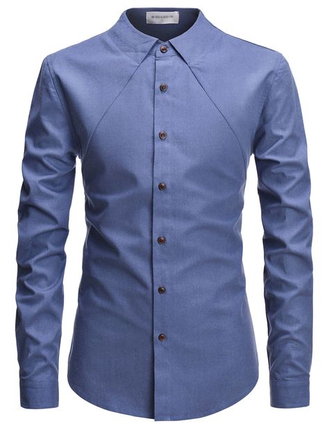 (NKS676) TheLees Mens Slim Fit Unique No Collar Designed Long Sleeve Shirts No Collar Shirt, Mens Designer Shirts, Long Sleeve Casual Dress, African Men Fashion, Fitted Dress Shirts, Shirt Dress Casual, Men Shirt Style, Mens Fashion Summer, Collar Shirt