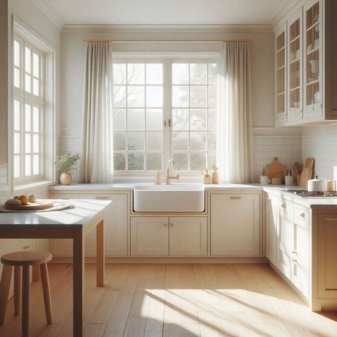 White Kitchen White Kitchen Design Ideas, Contemporary White Kitchen, Classic White Kitchen, Flat Panel Cabinets, All White Kitchen, White Kitchen Design, White Kitchens, Butcher Block Countertops, White Modern Kitchen