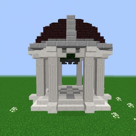 Brick Pavilion, Small Palace, Minecraft Brick, Minecraft Temple, Garden Minecraft, Greek Buildings, Farm Minecraft, Minecraft Kingdom, Rumah Minecraft Sederhana