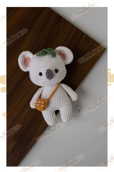 Crochet Basic Stitches, Koala Pattern, Crochet Koala, Dress Crochet Pattern, Crochet Brooch, Crochet Snowman, Crochet Dinosaur, Pola Amigurumi, Animal Embroidery Designs