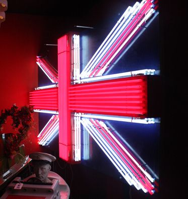 Philip Oakley Illuminations | For Sale | Union Flag Neon Sign Union Jack Bedroom, Cool Britannia, Great Britain Flag, Beatles Memorabilia, British Things, Union Flag, Light Up Letters, Union Jack Flag, Uk Flag