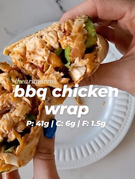 BBQ CHICKEN WRAP – iheartmacros Bbq Chicken Wraps, Protein Wraps, Chicken Protein, Quick Healthy Lunch, Chicken Wrap Recipes, Chicken Wrap, Cooking With Olive Oil, Chicken Wraps, So Yummy