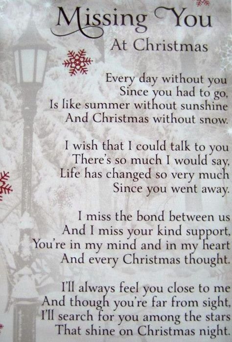 Missing you at Christmas Christmas Poem, Miss Mom, Mom In Heaven, Miss My Mom, Miss You Dad, Miss You Mom, Heaven Quotes, Christmas In Heaven, Memories Quotes