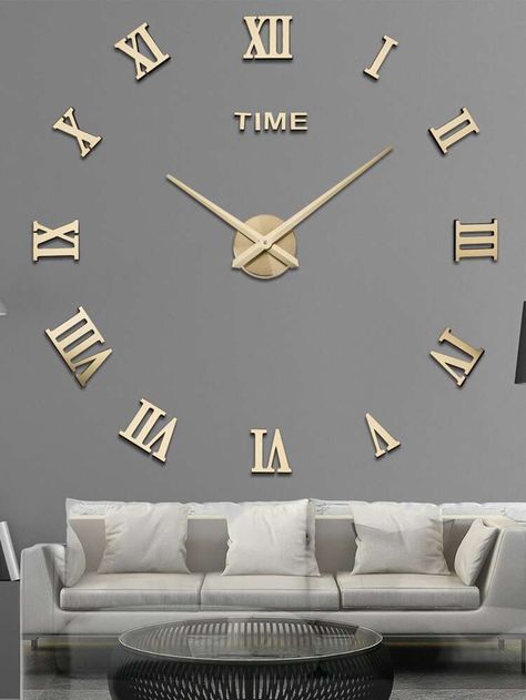 Wall Clock Diy, Wall Clock Sticker, Clock Diy, 3d Wall Clock, Living Room Clocks, Wall Clocks Living Room, Diy Wall Clock, Digital Wall Clock, Clock Living Room