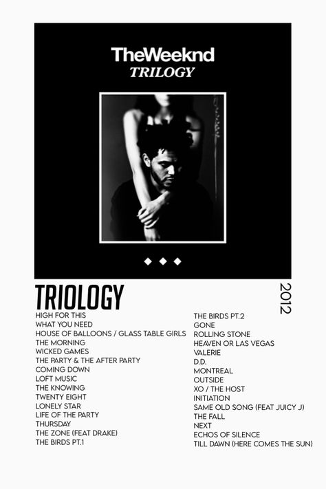 The Weekend Trilogy, The Weeknd Album Cover Wallpaper, Trilogy The Weeknd, Songs For Playlists, Weeknd Trilogy, The Weeknd Album Cover, The Weeknd Trilogy, The Weeknd Albums, Prints For Room