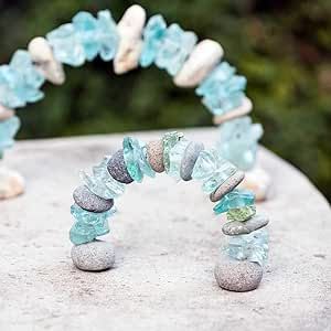 Mini Stone Glass Arch Rock Cairn Sculpture Garden Decoration Zen Garden Garden Art Diy Whimsical, Pebble Projects, Cairn Stones, Whimsical Garden Decor, Fun Garden Art, Mermaid Garden, Homemade Garden Decorations, Beach Fairy Garden, Rock Cairn