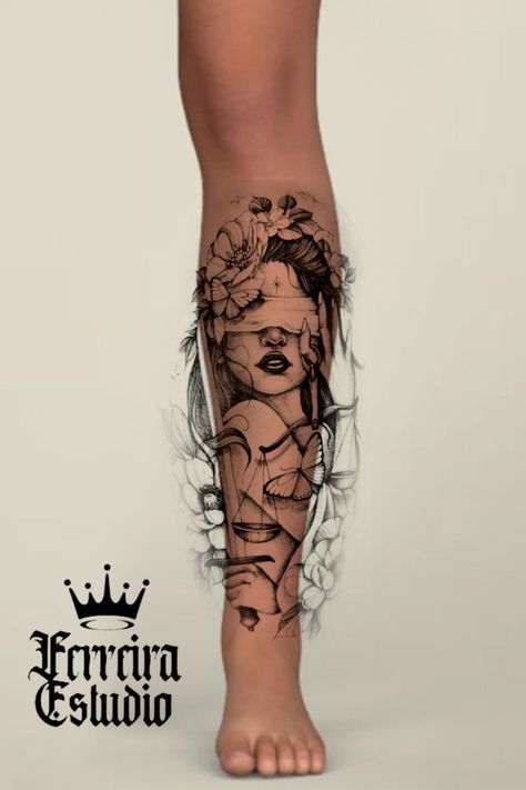 Tattoo Pierna, Shin Tattoo, Floral Thigh Tattoos, Full Leg Tattoos, Hand And Finger Tattoos, Leg Tattoos Women, Greek Tattoos, Leg Sleeve Tattoo, Dope Tattoos For Women