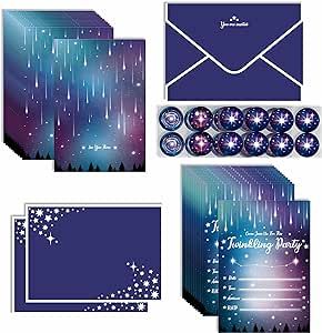 Starry Night Birthday, Stickers For Birthday, Galaxy Stickers, For Birthday Card, Sweet 16 Party Invitations, Confetti Invitation, Hens Party Invitations, Invitation Card Party, Welcome Letter