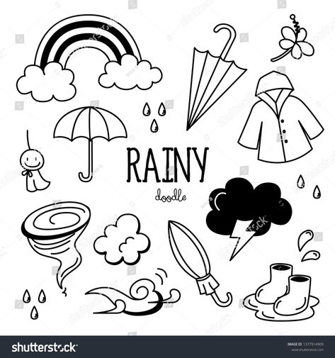 Hand Drawing Styles, Season Rainy, Christmas Cards Handmade Diy, Drawing Ideas Easy Doodles, Umbrella Drawing, Bujo Doodles, Drawing Ideas Easy, Drawing Styles, Cute Easy Doodles