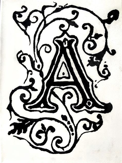 Ethereal Typography, Letter A Calligraphy, Alphabet Drawing, Nouveau Tattoo, Fancy Letters, Flash Art, Letter A, Letter Art, Album Art